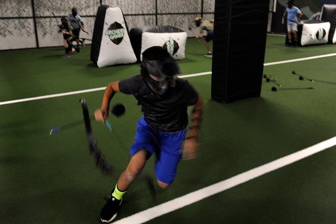 Denver Archery Dodgeball - 75 Minute Indoor Experience - Foam arrows and provided gear: what you’ll use on day one