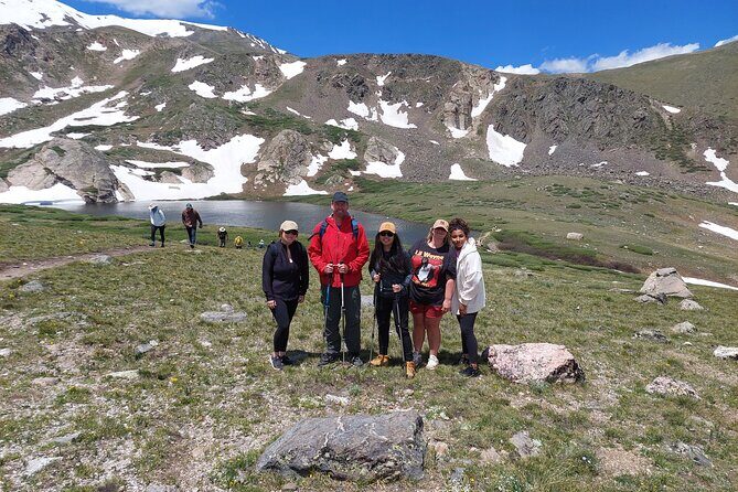 Guided Hike to Alpine Lakes - Union Station pickup, grey minivan, and a group of six